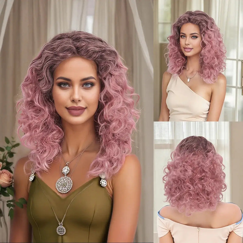 Perruque Synthétique Ondulée Moyenne