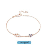 Bracelet en Argent Sterling avec Charms Hamsa et Œil Protecteur