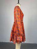 Robe Élégante à Imprimé Floral avec Col V