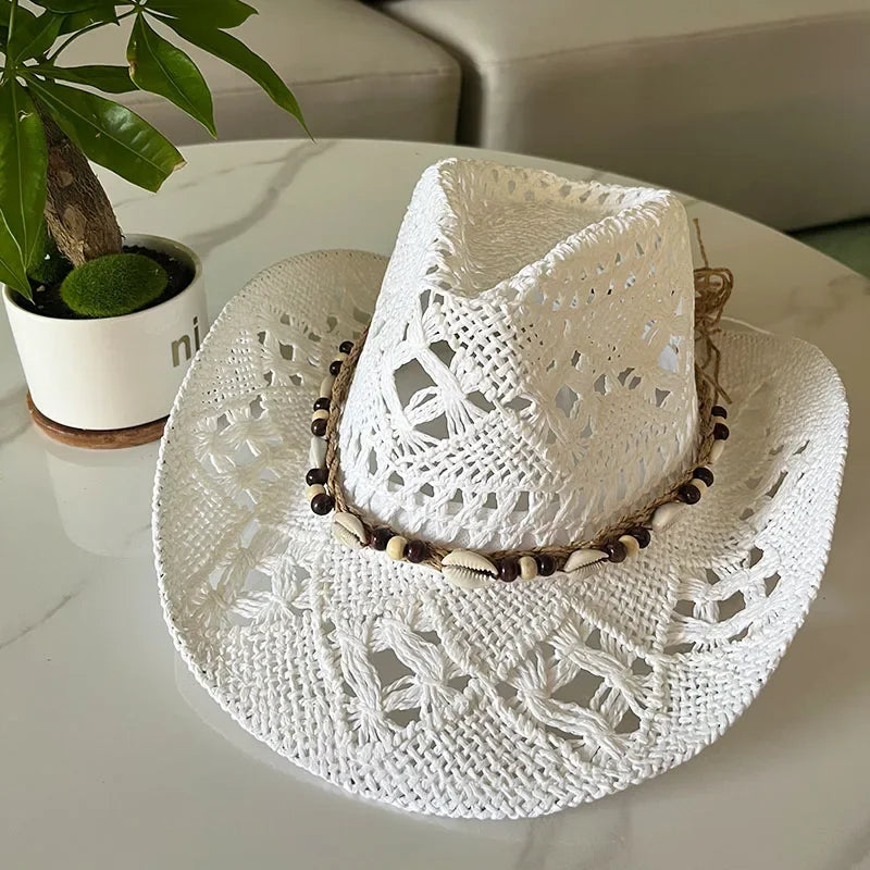 Chapeau Bohème en Paille pour Femme – Style Vintage Été et Plage
