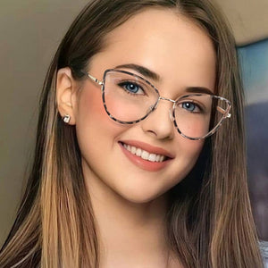 Gafas cat-eye metalizadas anti luz azul