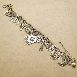 Bracelet Vintage avec Médailles Religieuses et Croix