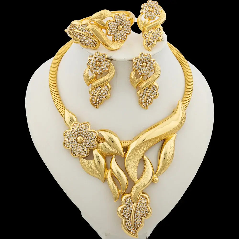 Jeux de Bijoux Luxueux en Fleurs pour Femmes