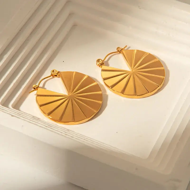 Boucles d'oreilles rondes en acier inoxydable tendance