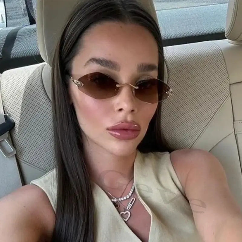 Gafas de sol poligonales vintage para mujer