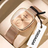 Montre POEDAGAR femme cadran or rose bracelet maille or rose