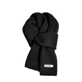 Écharpe Femme en Laine Mérinos Style Minimaliste Tricotée Unie Hiver Chaud