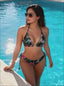 Black Floral Boho Bikini – Women's Push-Up Swimsuit