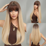Perruque Longue Blonde Synthétique Densité 150 Pour Femme Cosplay