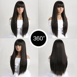 Perruque Synthétique Longue et Lisse Colorée