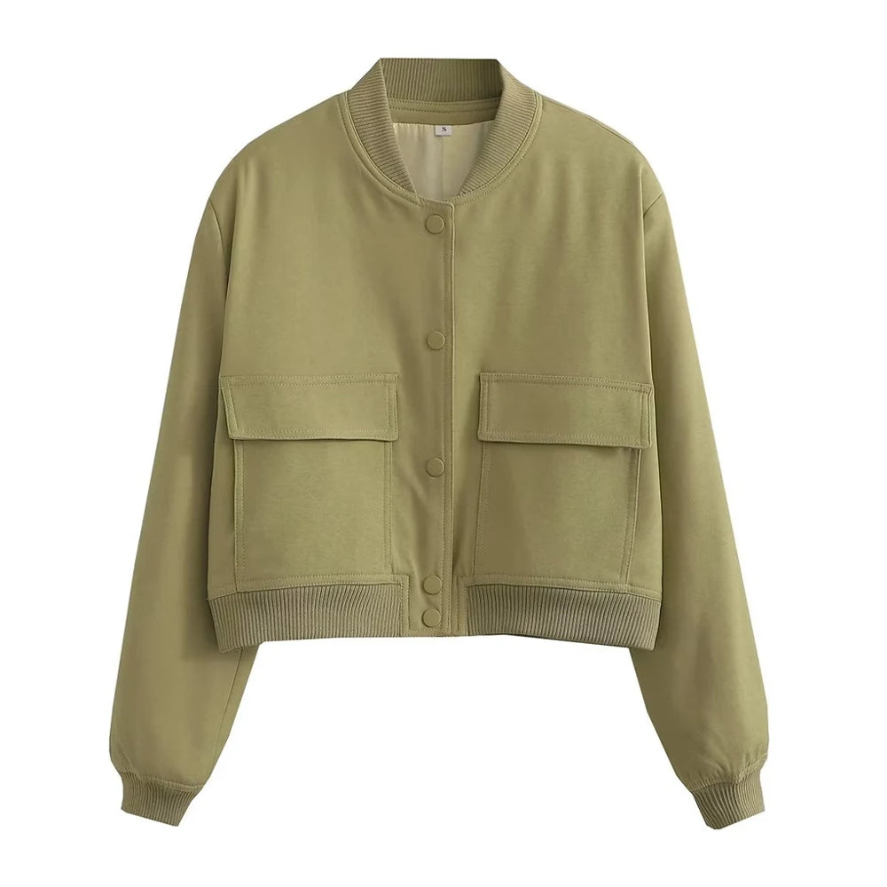 Veste Bomber Femme avec Poches Chic