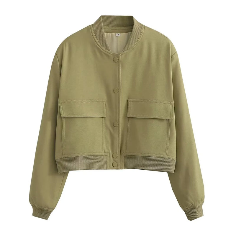 Veste Bomber Femme avec Poches Chic