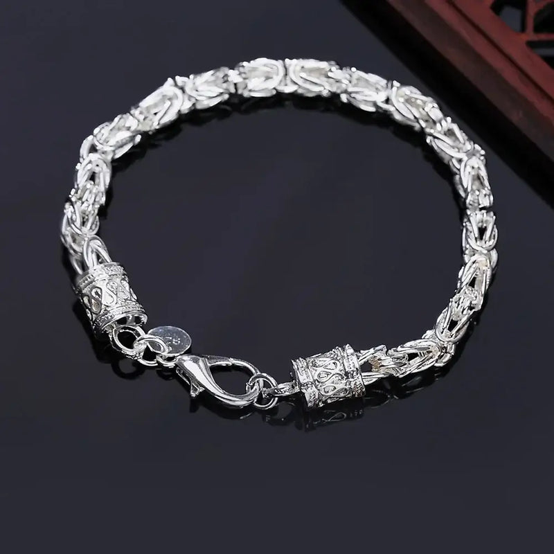 Elegante pulsera de boda unisex de plata 925: diseño atemporal y refinado.