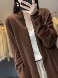 Cardigan long en laine pour femme