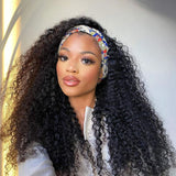 Perruque bandeau Kinky Curly en cheveux 100 % humains
