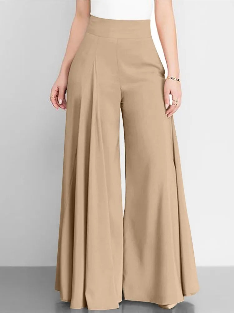 Pantalon Large Taille Haute Élégant pour Femme