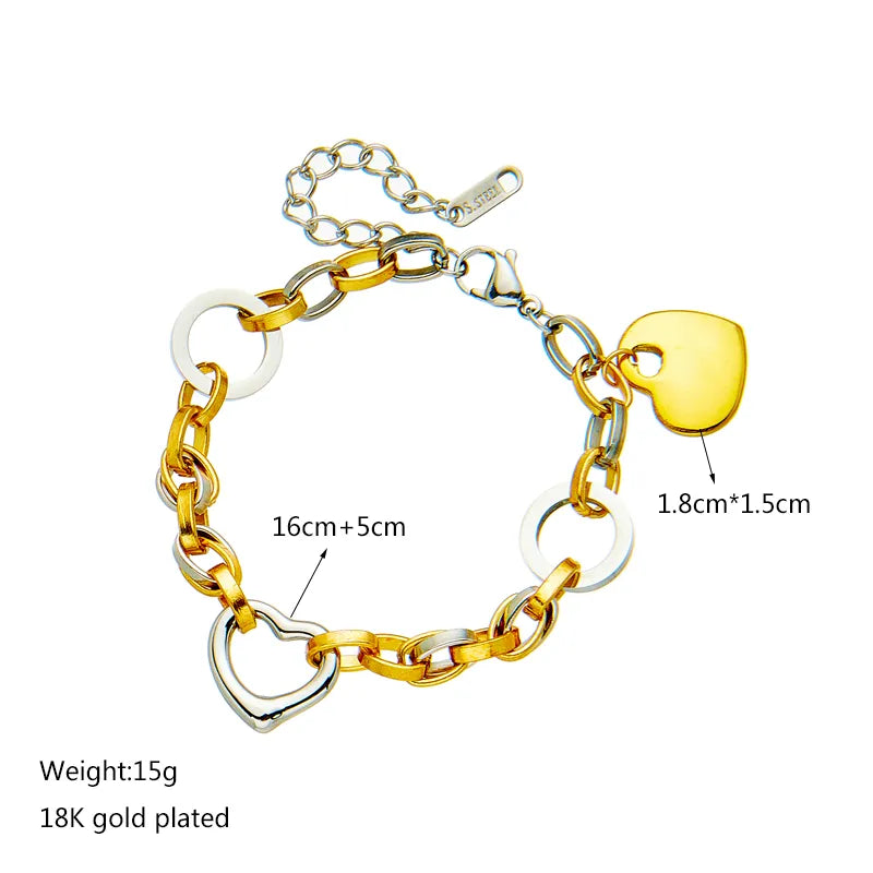 Elegant Stainless Steel Charm Bracelet for Women.