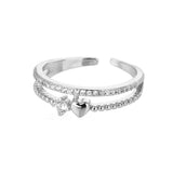 Bague ajustable dorée à motif de chaînes épaisses et zircons Emakujitia