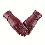 Gants Femme Style Chic en Similicuir avec Doublure Polaire et Écran Tactile