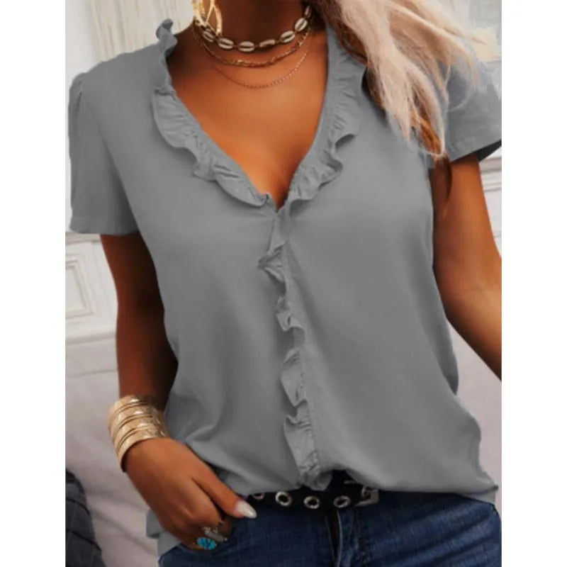 Blouse élégante en bleu clair pour femme