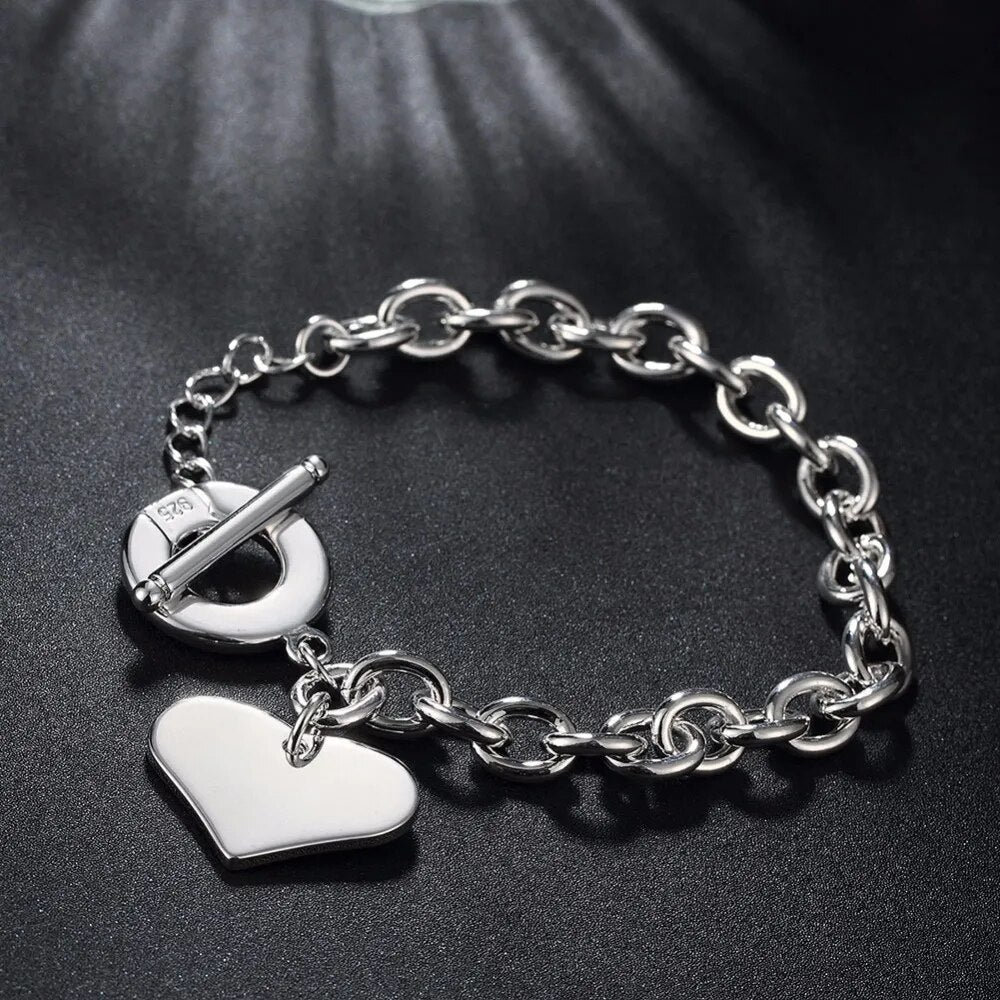 925 Sterling Silver Heart Bracelet