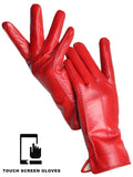 Gants Cuir Véritable Femme Hiver Fins Toucher Écran Doublure Velours Court