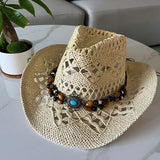 Chapeau Bohème en Paille pour Femme – Style Vintage Été et Plage