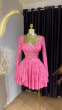 Robe de Soirée Mini Imprimée avec Nœud Élégant