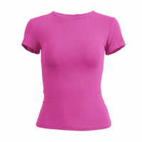 T-shirt Femme Slim Fit à Manches Courtes O-Neck Tricoté