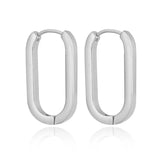 Boucle d'Oreille Géométrique en Acier Inoxydable avec Zircon Cubique