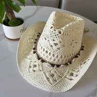 Chapeau Bohème en Paille pour Femme – Style Vintage Été et Plage