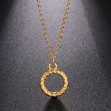 Collier Minimaliste avec pendentif Rond en Acier Inoxydable