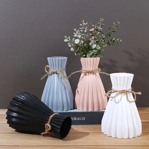 Vase Pliage Style Origami en Plastique Moderne pour Fleurs Séchées