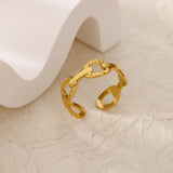 Bague dorée ajustable avec motif infini et zircons
