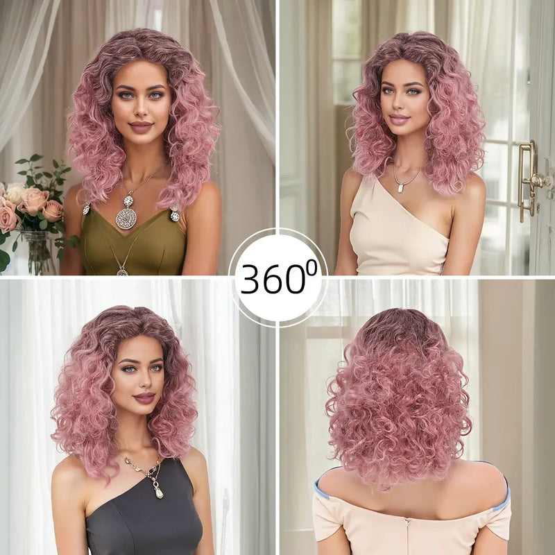 Perruque Synthétique Ondulée Moyenne