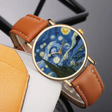 Montre femme bracelet cuir marron clair cadran chiffres arabes