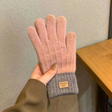 Gants Femme Tricotés Laine Cachemire Écran Tactile Intérieur Polaire Hiver