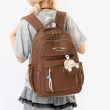 Girls' College Style Oxford Large Capacity Zippered Backpack