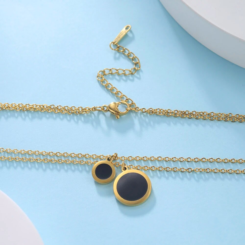Stylish Double Layer Stainless Steel Necklace