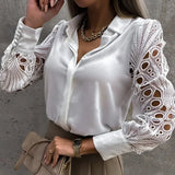 Chemisier Femme Vintage en Satin - Élégance Décontractée pour le Bureau