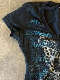 T-shirt Vintage Papillon Grunge Femme