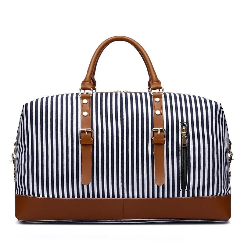XL striped canvas travel bag - The Ideal Travel Companion