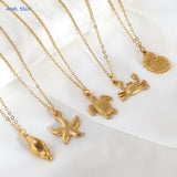 Collier doré avec pendentif étoile de mer