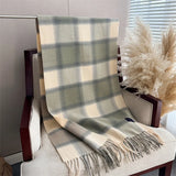 Écharpe Plaid Femme Hiver Polyester Effet Cachemire Chaude et Épaisse