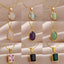 Collier bohème pierre ovale acier inoxydable doré