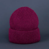 Bonnet Hiver Femme en Fourrure de Lapin Tricoté Chaud Style Minimaliste