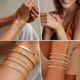 Bracelet chaîne dorée avec petites perles espacées en acier inoxydable