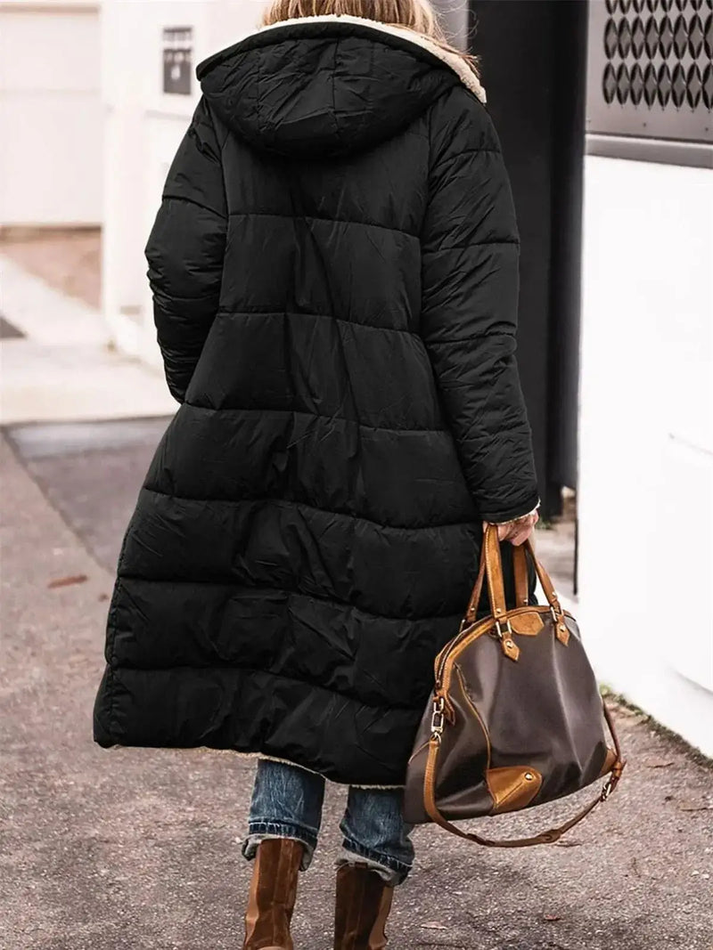 Manteau matelassé d'hiver réversible pour femmes