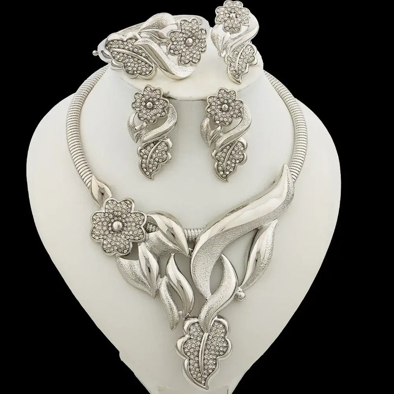 Jeux de Bijoux Luxueux en Fleurs pour Femmes