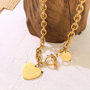 Collier Hip-Hop Épais avec Pendentif Coeur
